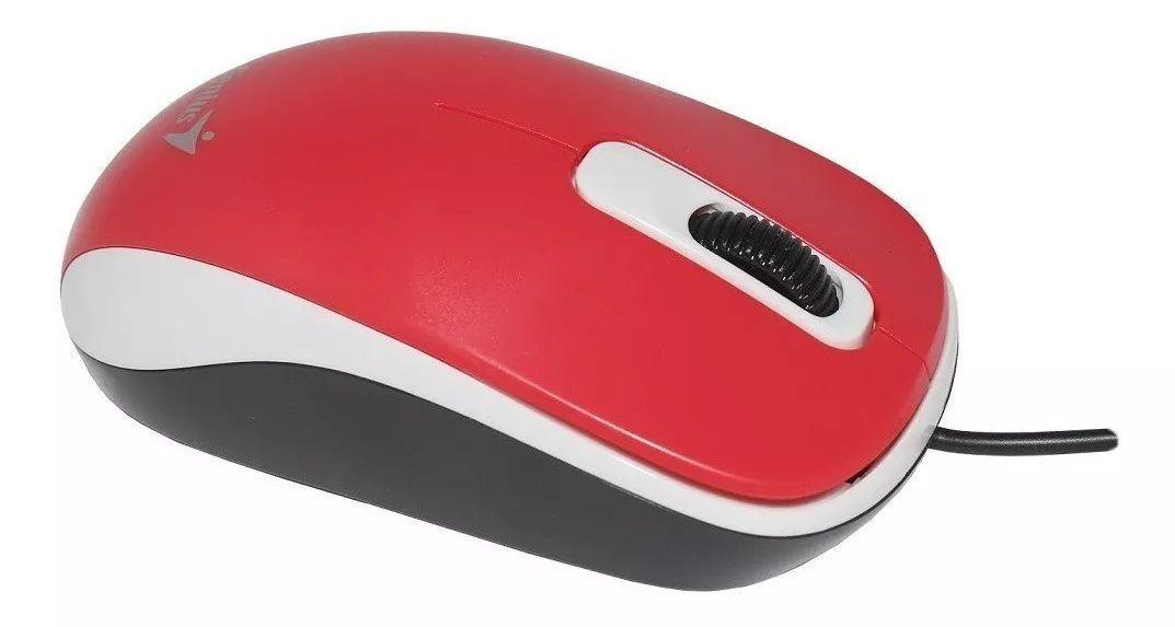 Mouse alámbrico DX-110 Óptico USB Rojo, 3 botones, Ambidiestro.-3