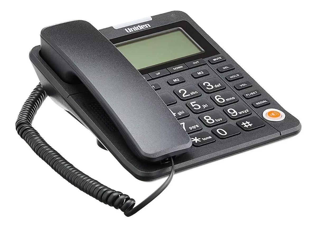 Teléfono Fijo Uniden As7408 Negro Con Visor-0
