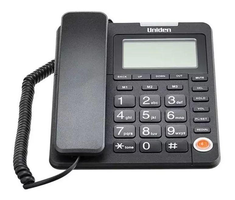 Teléfono Fijo Uniden As7408 Negro Con Visor-1