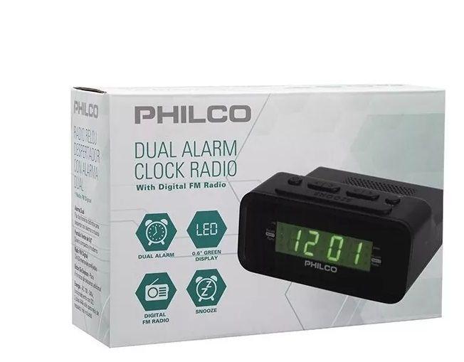 Radio Reloj Despertador Con Alarma Digital Philco Negro-3