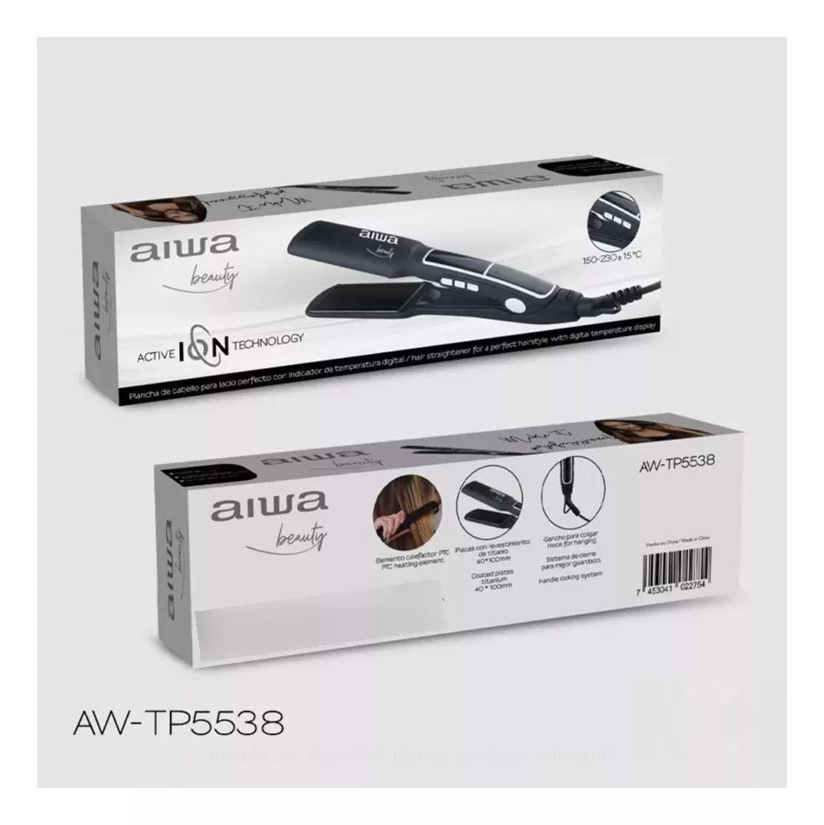 Plancha De Cabello Aiwa Con Indicador De Temperatura Tp-5538-3