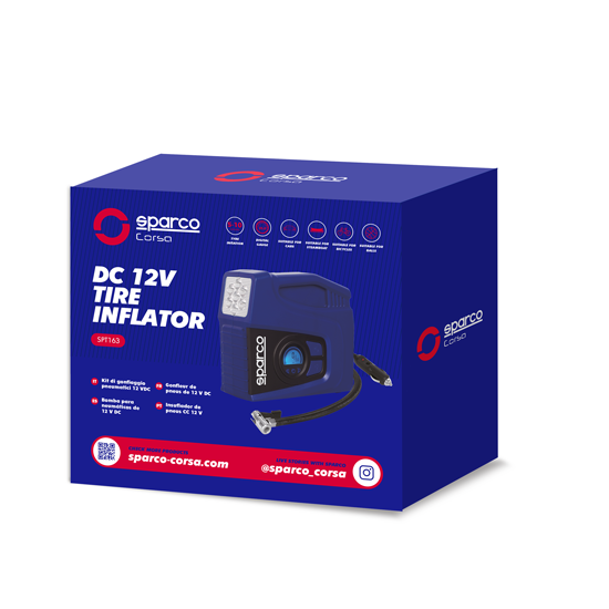 Compresor Inflador De Neumaticos 12v Sparco Spt163 120w-3