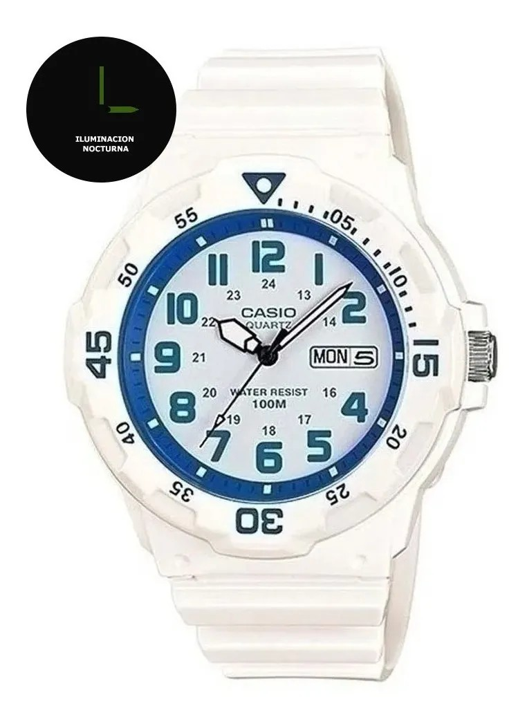 Reloj Casio Mrw-200hc-7b2vdf Blanco Con Azul-2