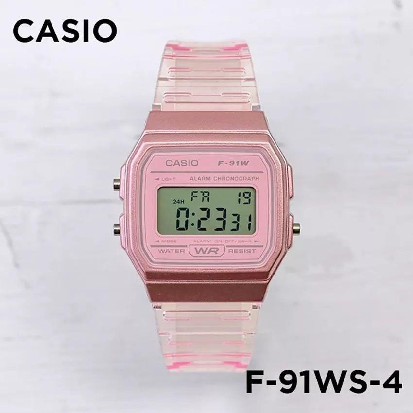 Reloj De Pulsera Casio Collection F-91ws-4df Color Rosa.-2