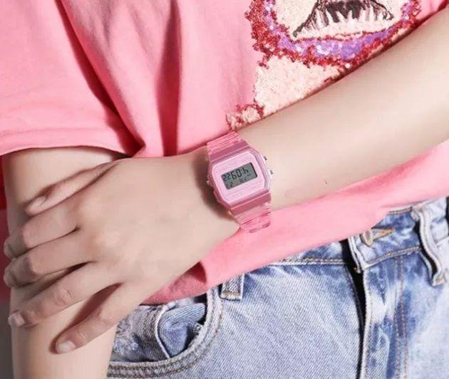 Reloj De Pulsera Casio Collection F-91ws-4df Color Rosa.-4