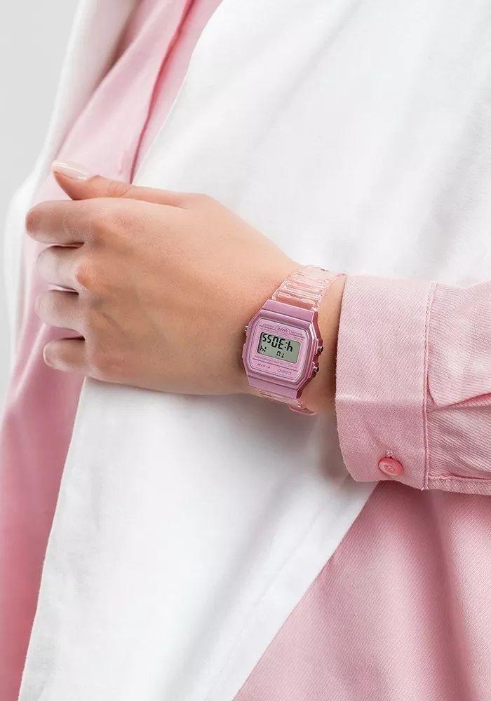 Reloj De Pulsera Casio Collection F-91ws-4df Color Rosa.-5