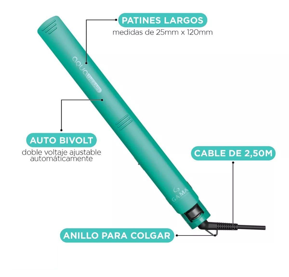 Plancha De Cabello Gama Eleganc Aqua Therapy Verde 110v/220v-3