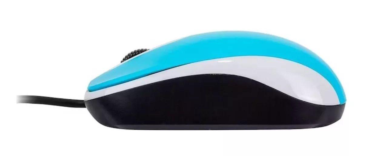 Mouse alámbrico DX-110 Óptico USB Azul, 3 botones, Ambidiestro.-3