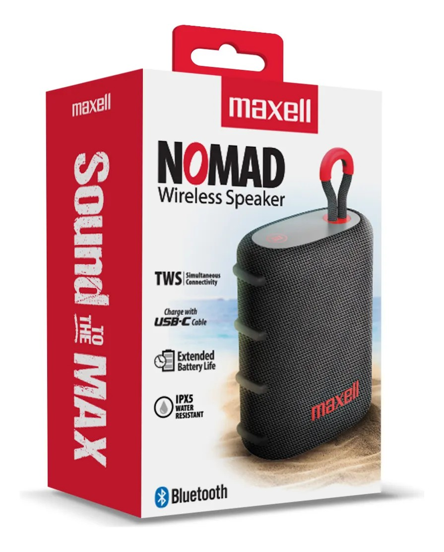 Parlante Bluetooth Portátil Maxell Nomad Tws 15 Hr Ipx5-2