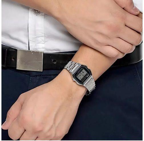 Reloj digital pulsera Casio Vintage A-159WA-N1 Correa Acero-3