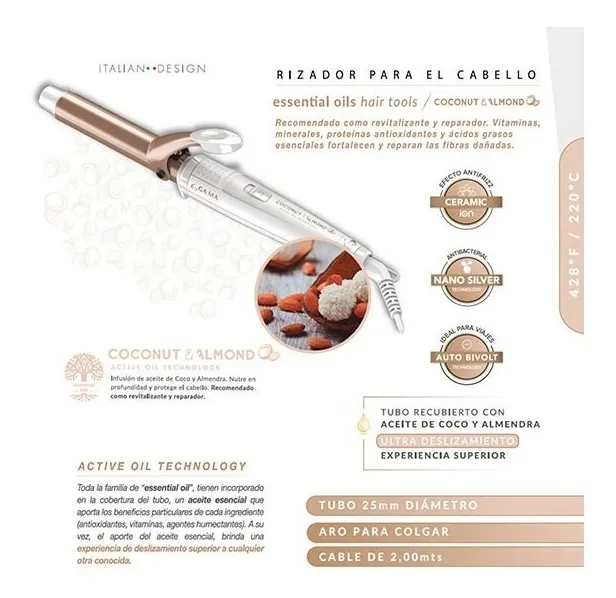 Ondulador Rizador Ga.ma Coconut & Almond 25 Mm-2
