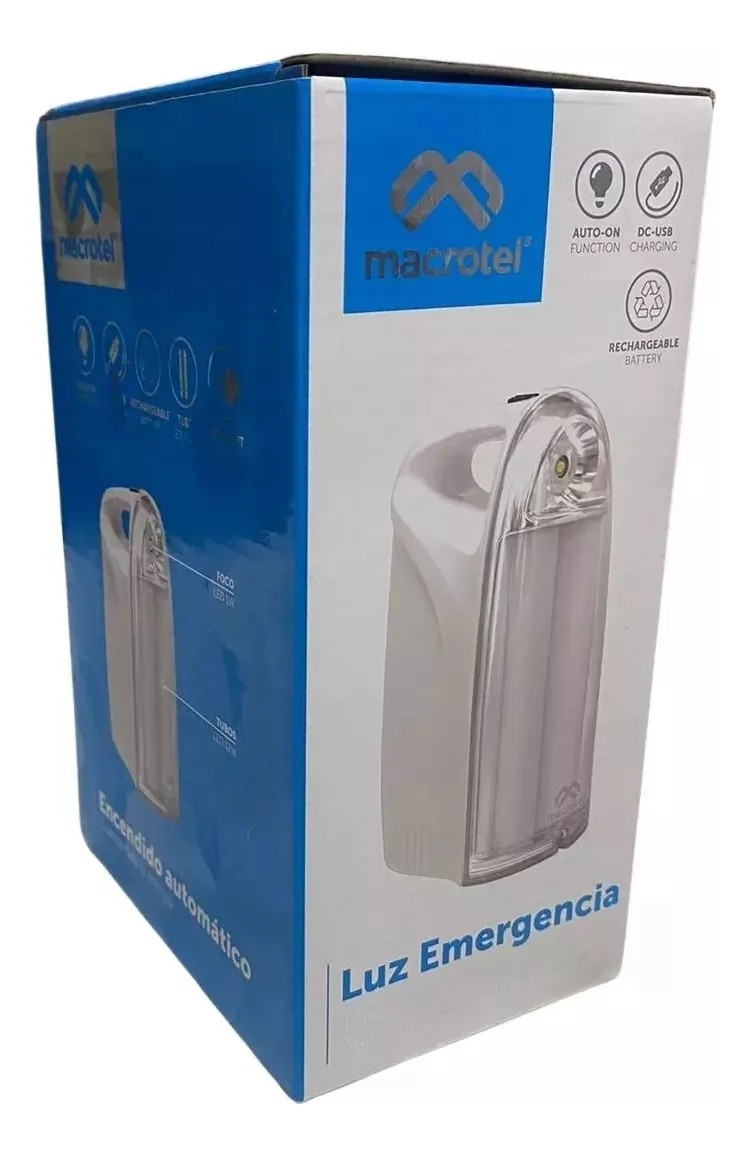 Lampara De Emergencia Macrotel Tubo Led Portable Ms-6350 Blanco-4