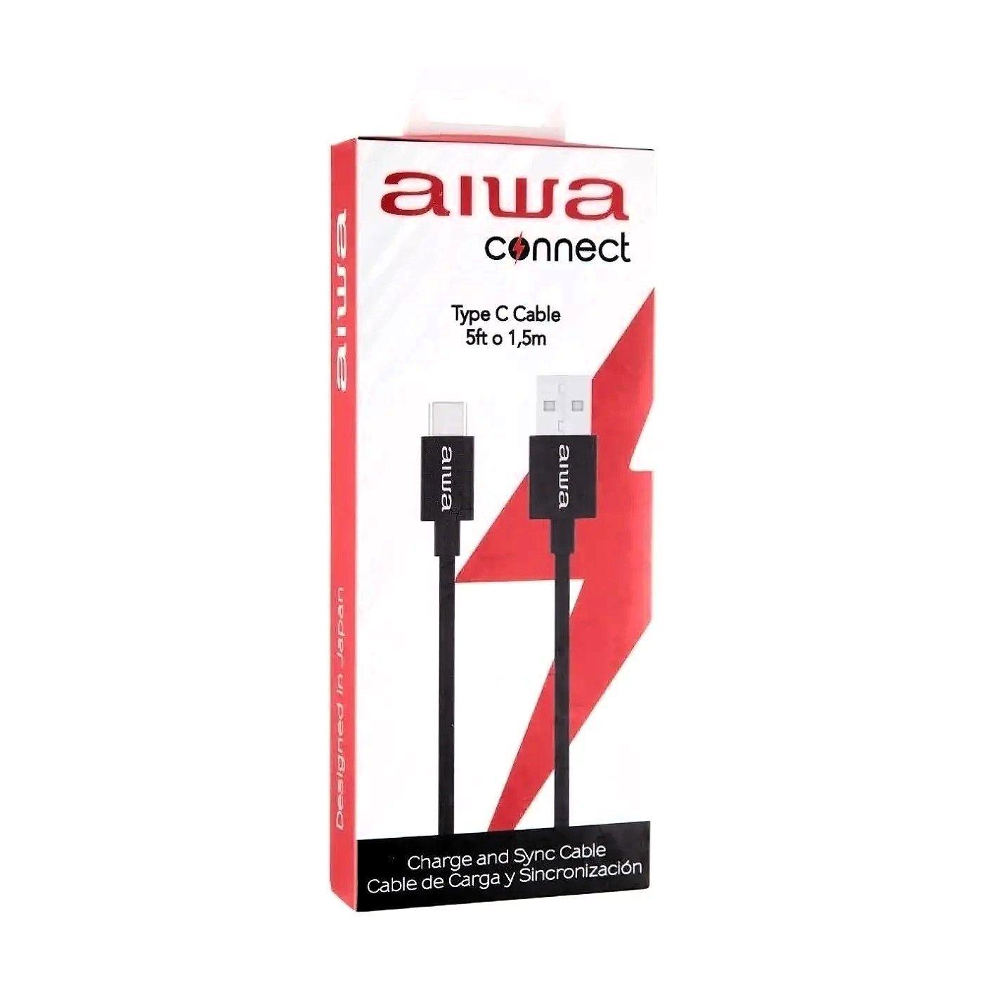 Cable Usb A Usb Tipo C 1,2 Mts Aiwa Awcs1c4b Color Negro-4
