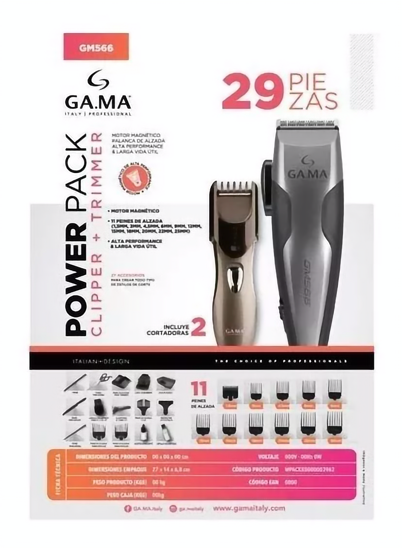 Cortapelos Clipper+trimmer Gama Gm566 29 Piezas-6
