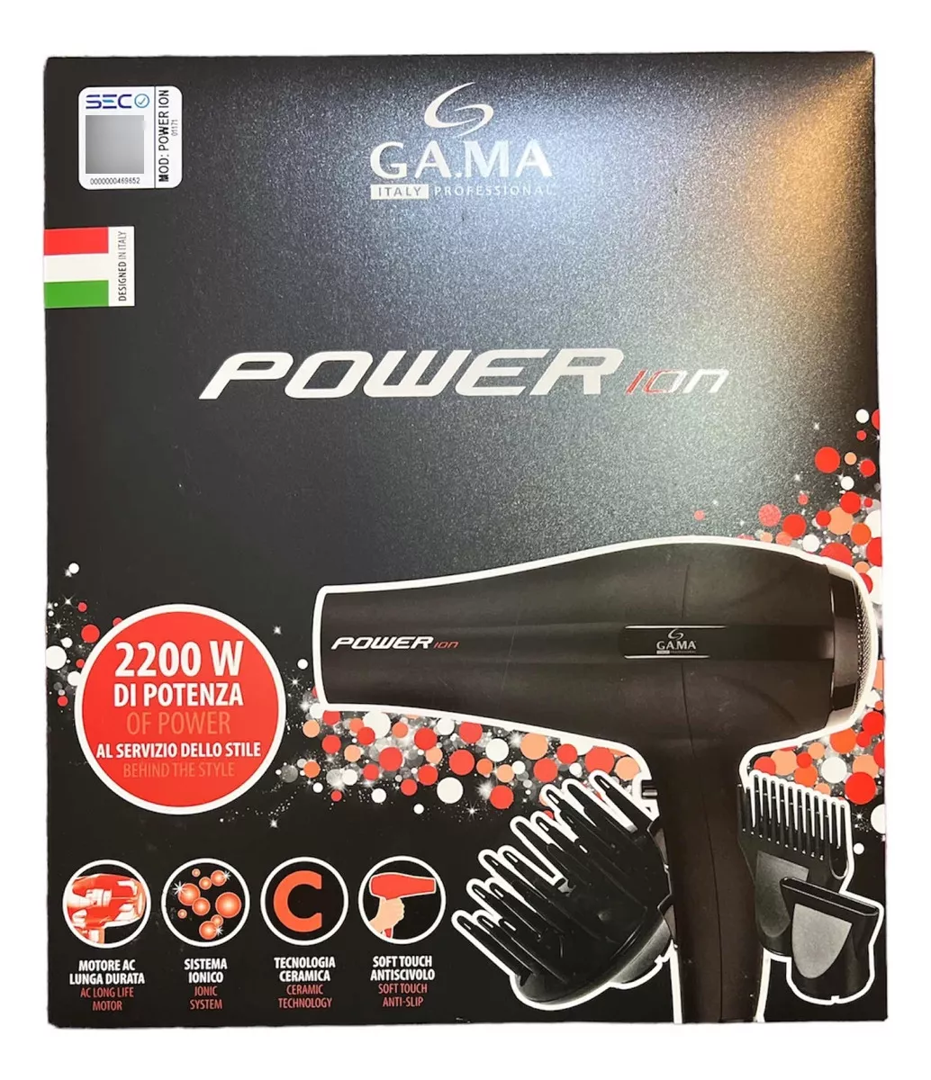 Secador De Cabello Ga.ma Power Ion Italy 2200w Motor Ac-1