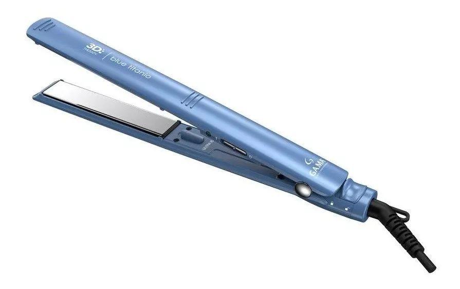 Alisador Plancha De Cabello Gama 3d Therapy Ultra Blue Titanio-2