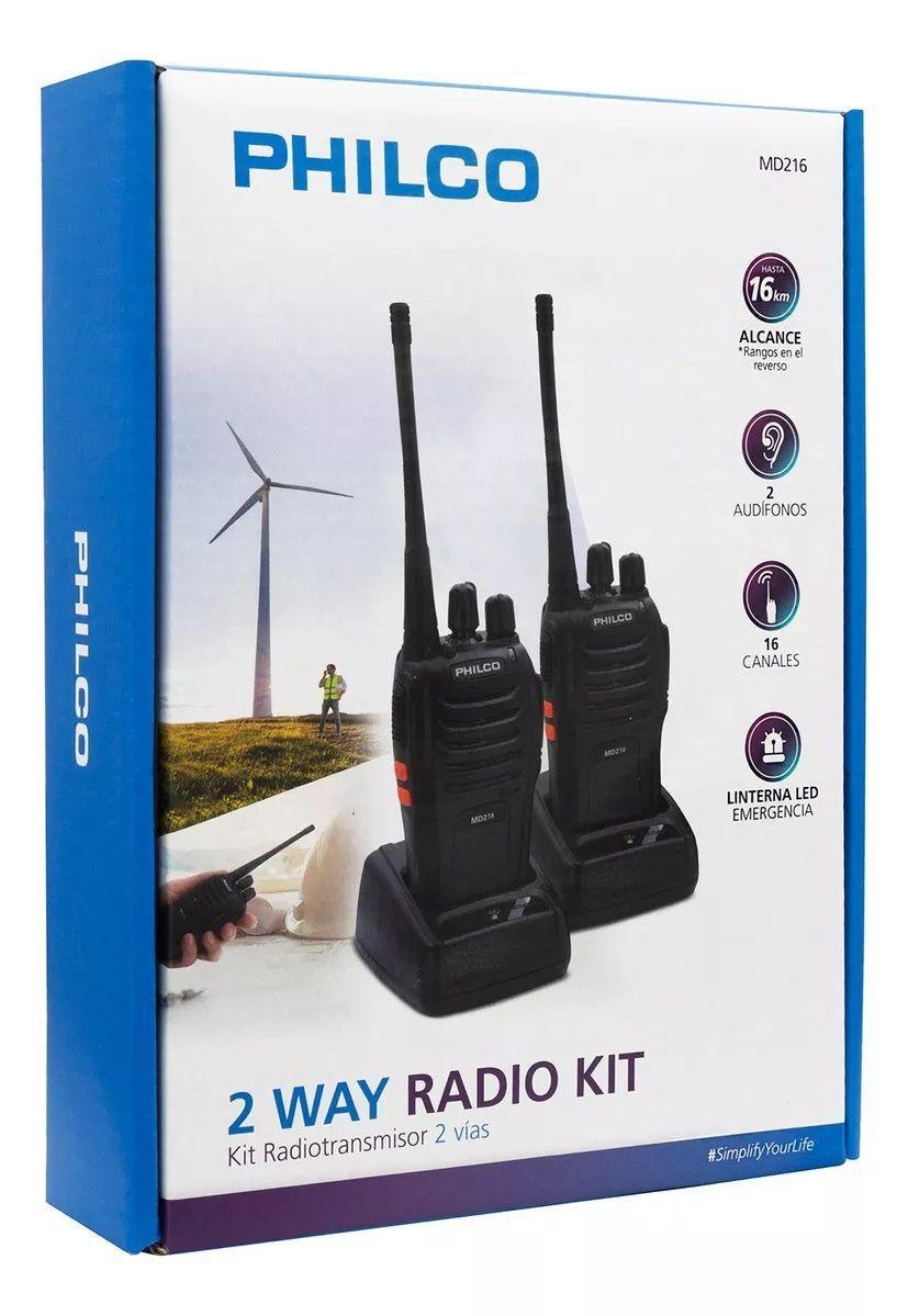 Kit Radio Transmisor Philco Md216 2uni Ideal Para Guardias -5