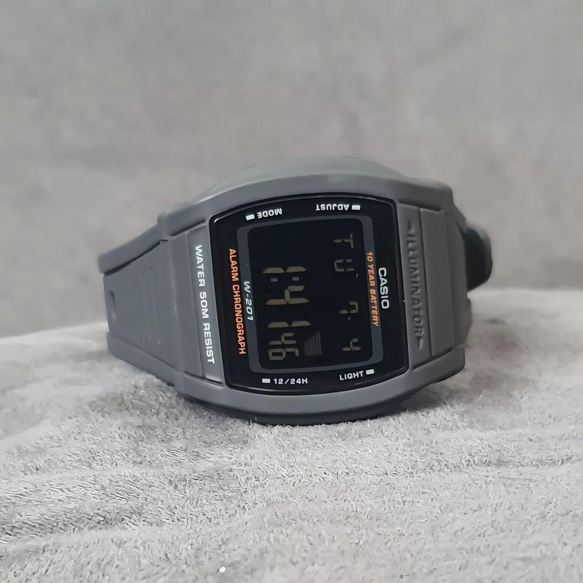 Reloj De Pulsera Digital Gris Casio W-201-1bvdf Para Hombre-5
