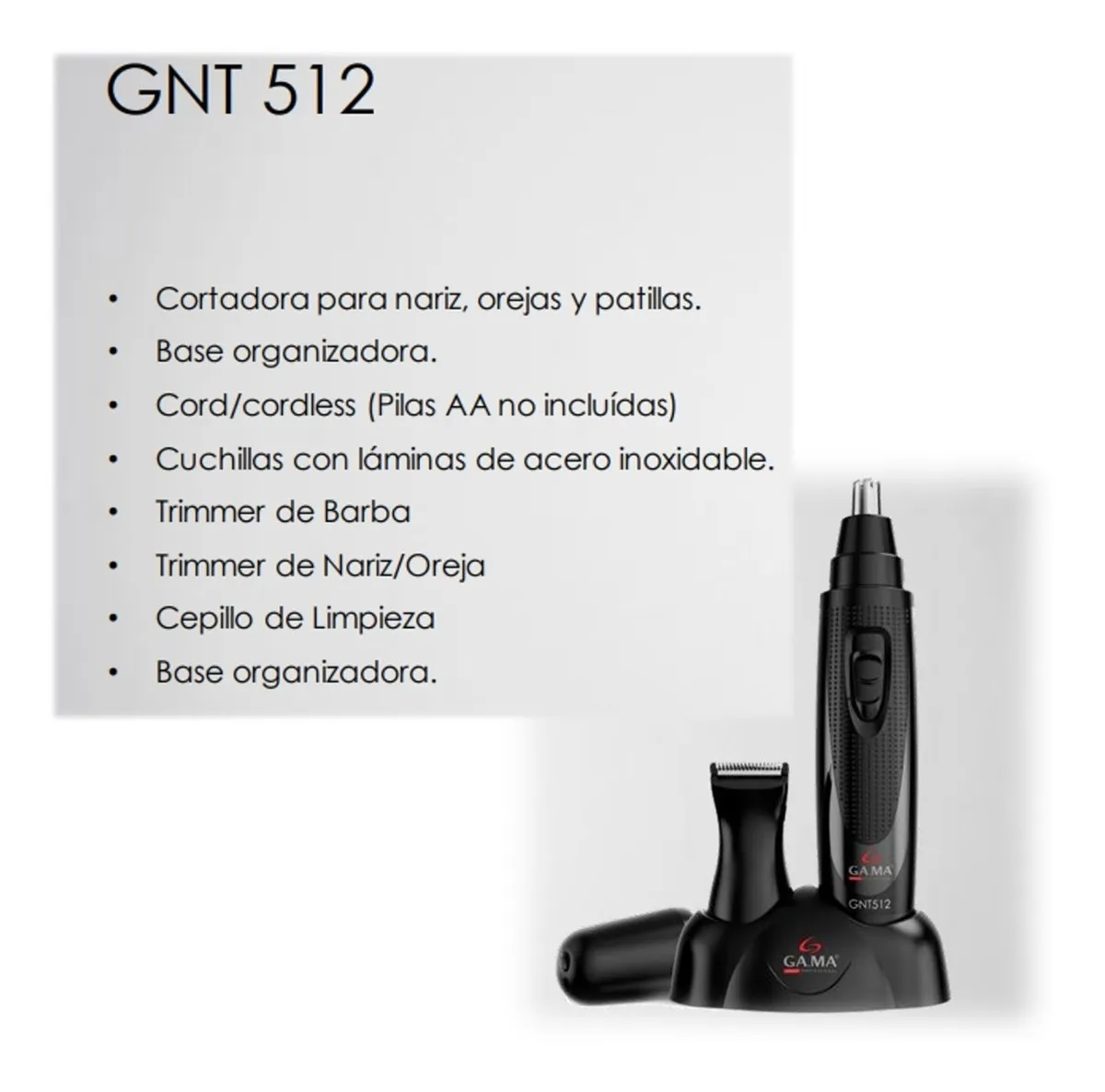 Trimmer Corta Vello Gama Gnt512 Negro 4 Tipos De Corte-3