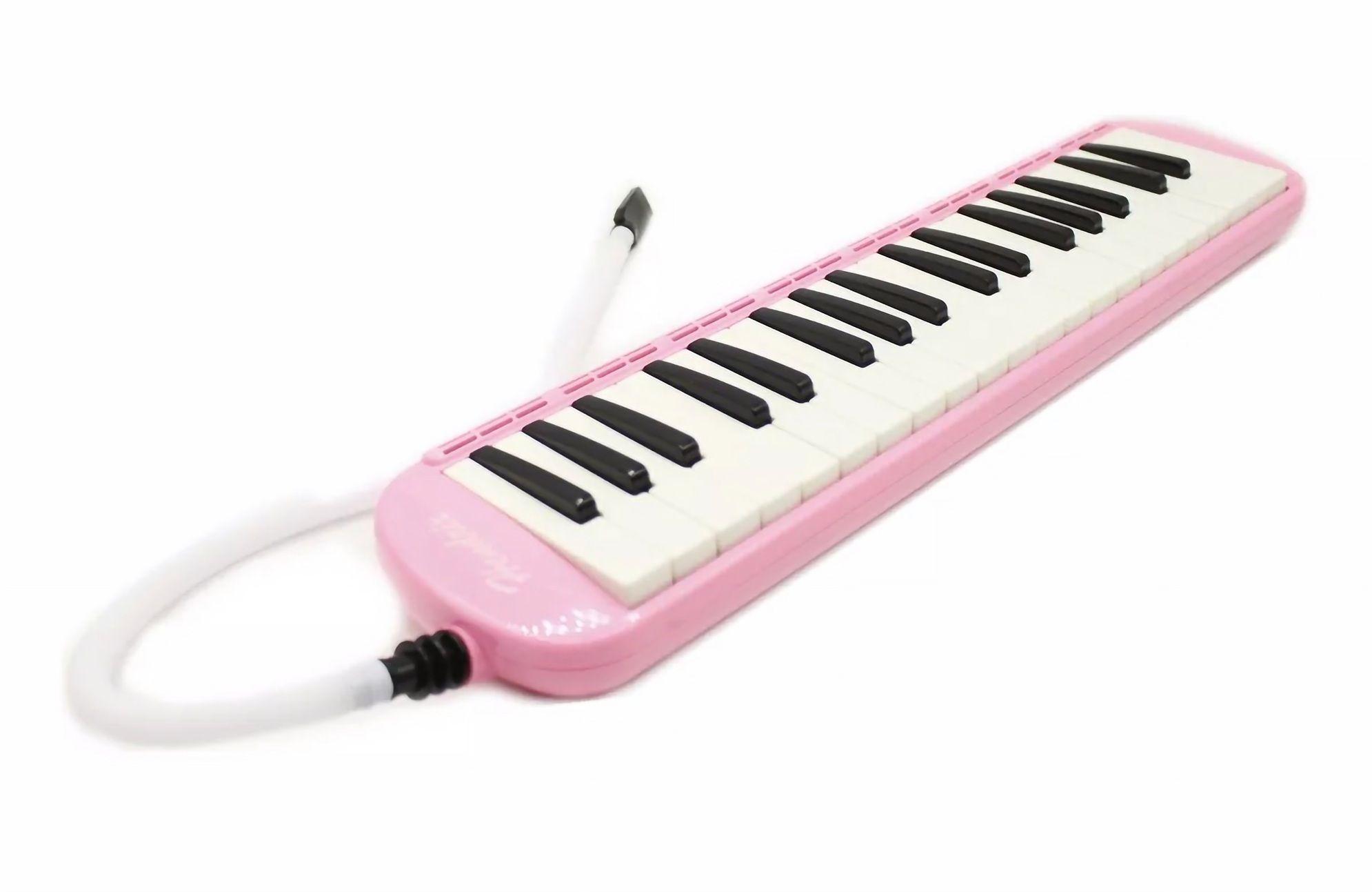 Melódica 32 Notas Color Rosado Con Estuche Marca Hendrix-1