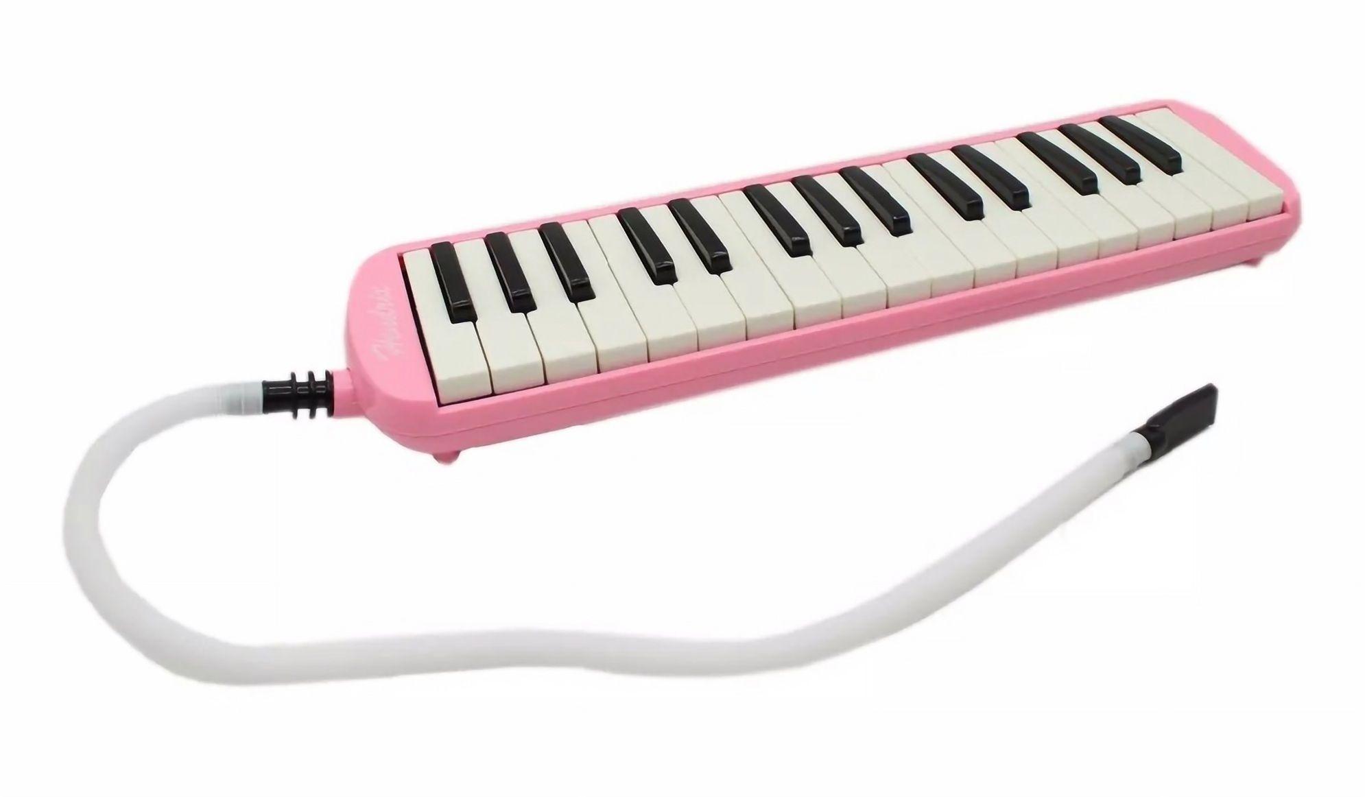 Melódica 32 Notas Color Rosado Con Estuche Marca Hendrix-3