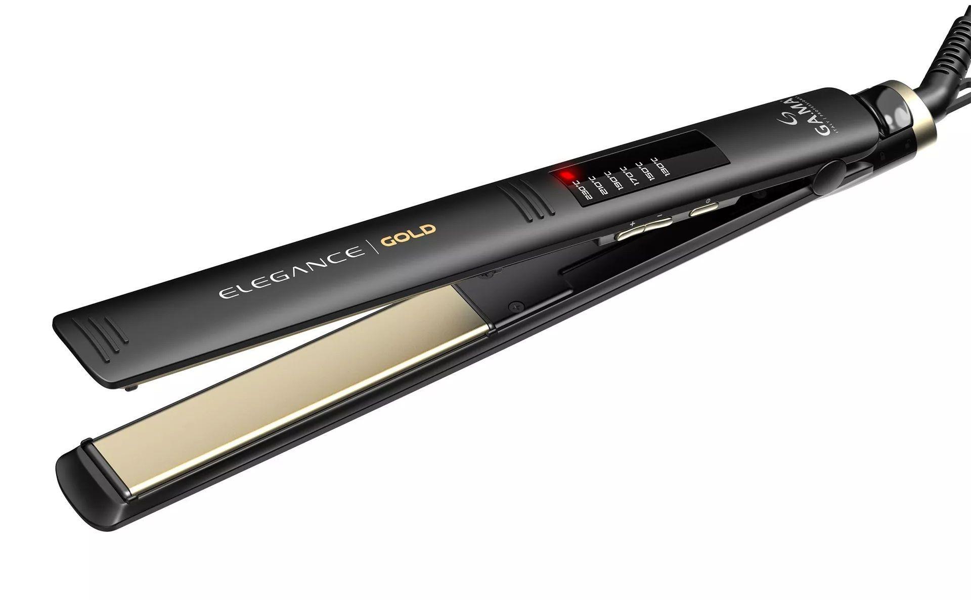 Plancha De Cabello Gama Elegance Led Ion Gold Negro-5