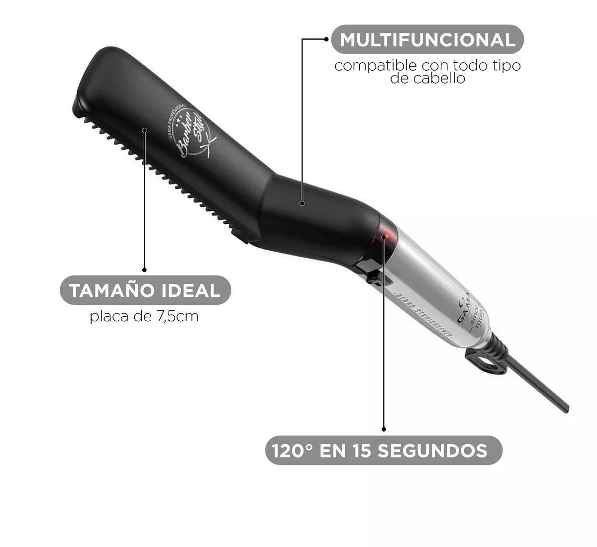 Plancha Alisadora Cepillo De Barba Gama Barber Style Iones-3
