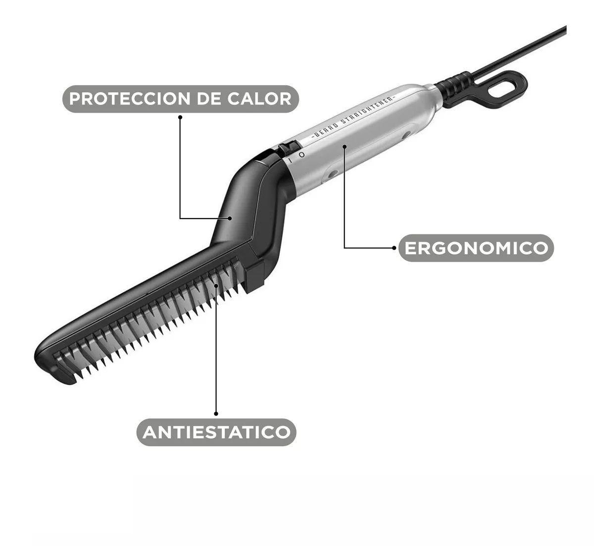 Plancha Alisadora Cepillo De Barba Gama Barber Style Iones-4