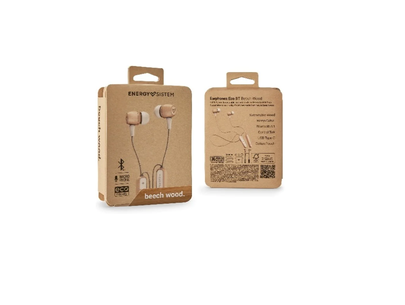 Audífonos Bluetooth Energy Sistem Eco Beech Wood De Madera-5