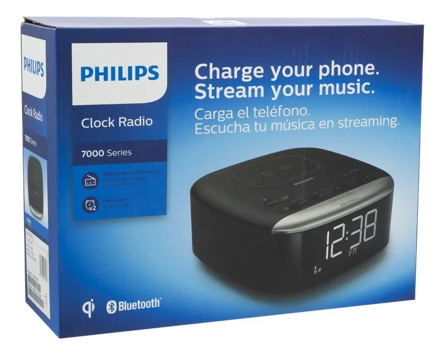 Radio Reloj Despertador Bluetooth Philips Tar7606/37 Negro -5