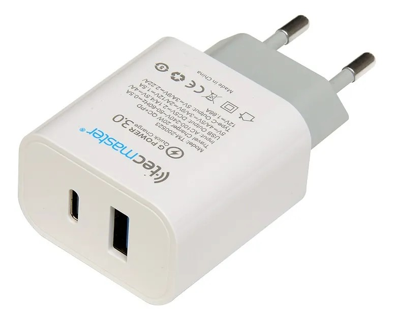 Cargador Usb C Y Usb Carga Rápida 20w Certificado Sec-2