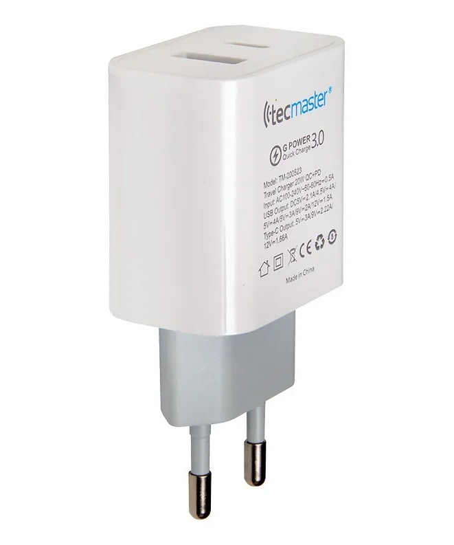 Cargador Usb C Y Usb Carga Rápida 20w Certificado Sec-5