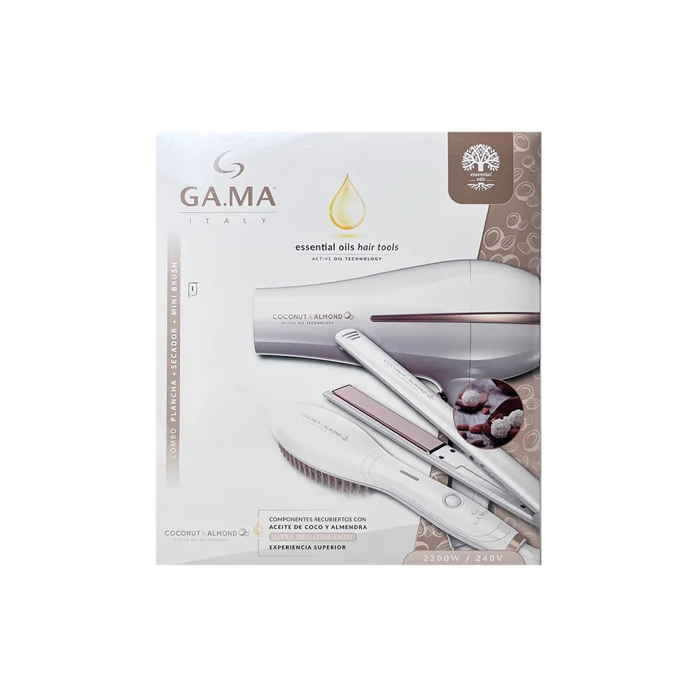 Set Gama Coconut & Almond: Secador, Alisador, Innova Mini-6