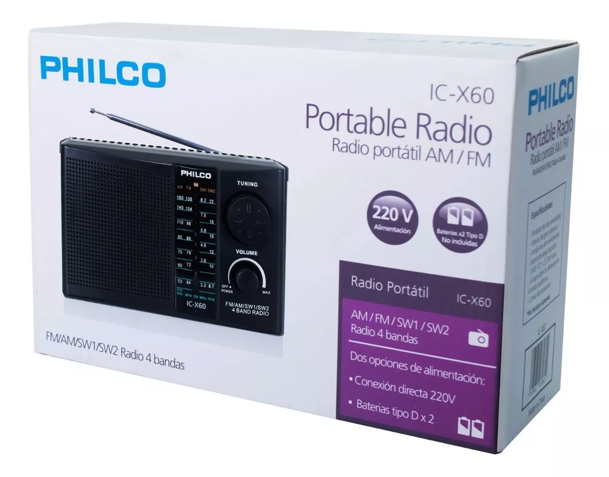 Radio Portátil Philco Am/fm/sw1/sw2 4 Bandas Ic-x60 220v-2
