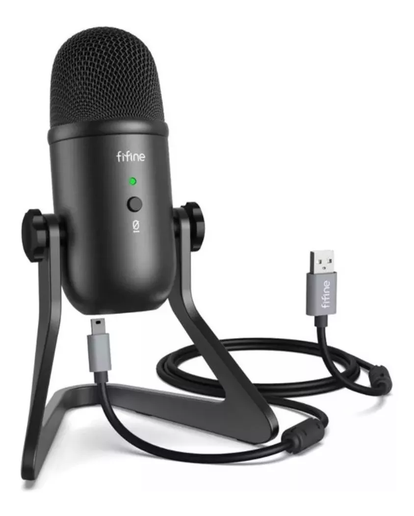 Micrófono Fifine K678 Condensador Negro Usb Voz Nítida-0