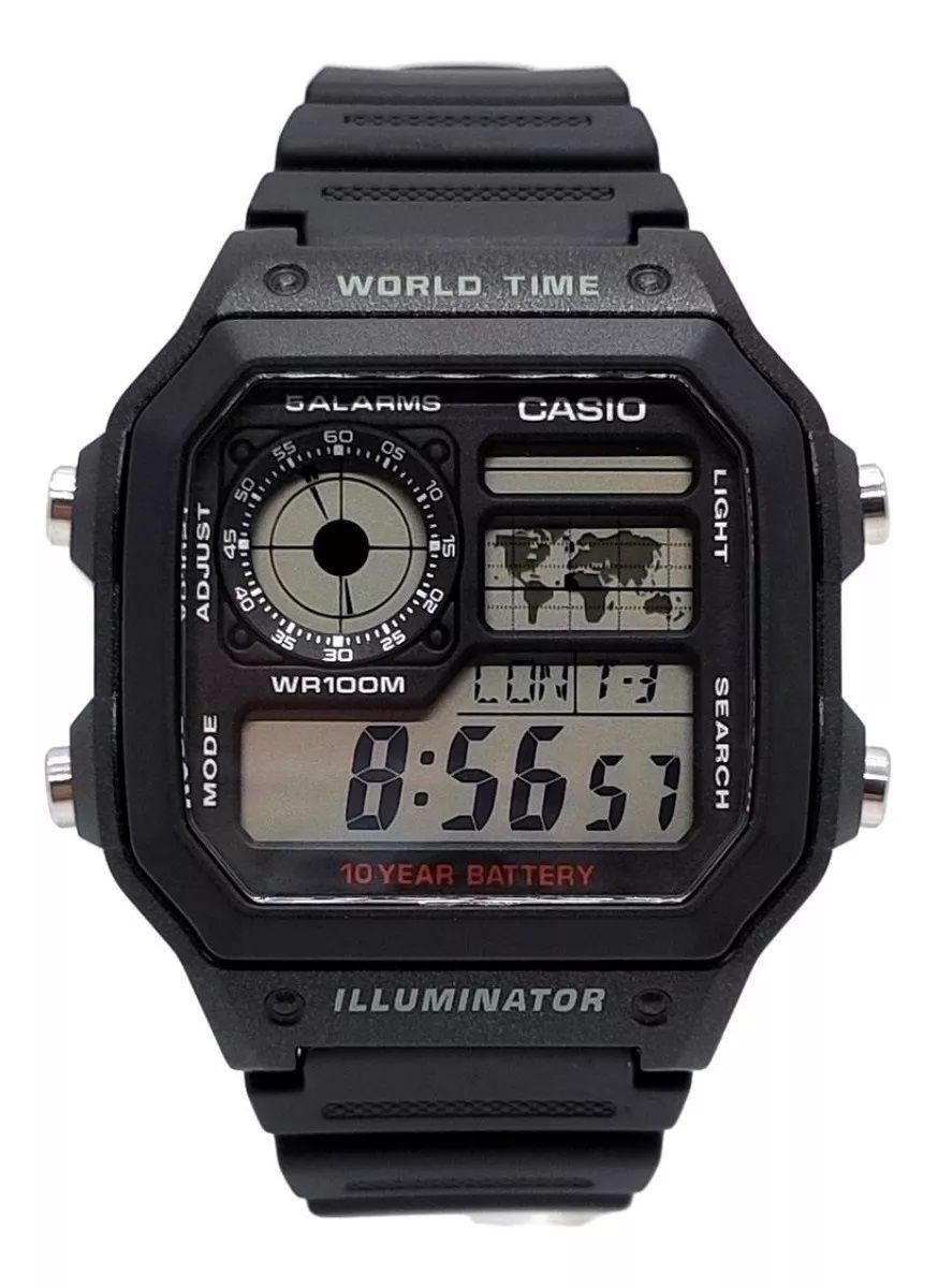 Reloj De Pulsera Casio De Hombre Ae-1200wh-1avdf Negro-2