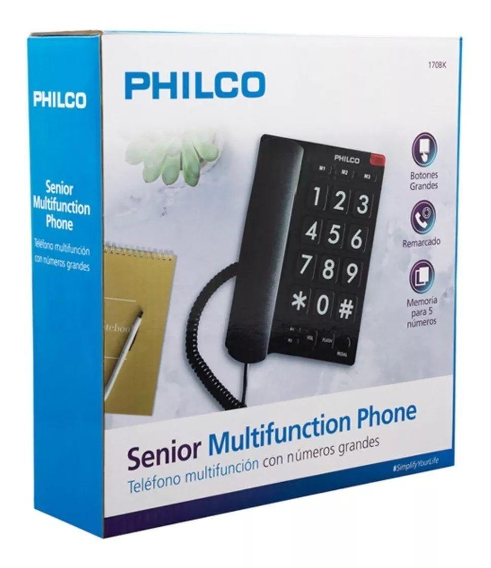 Teléfono De Sobremesa Fijo Philco Números Grandes Senior-3