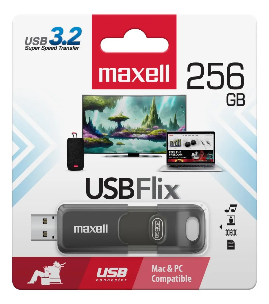 Pendrive Maxell Flix 256gb Usb 3.2 Negro-3