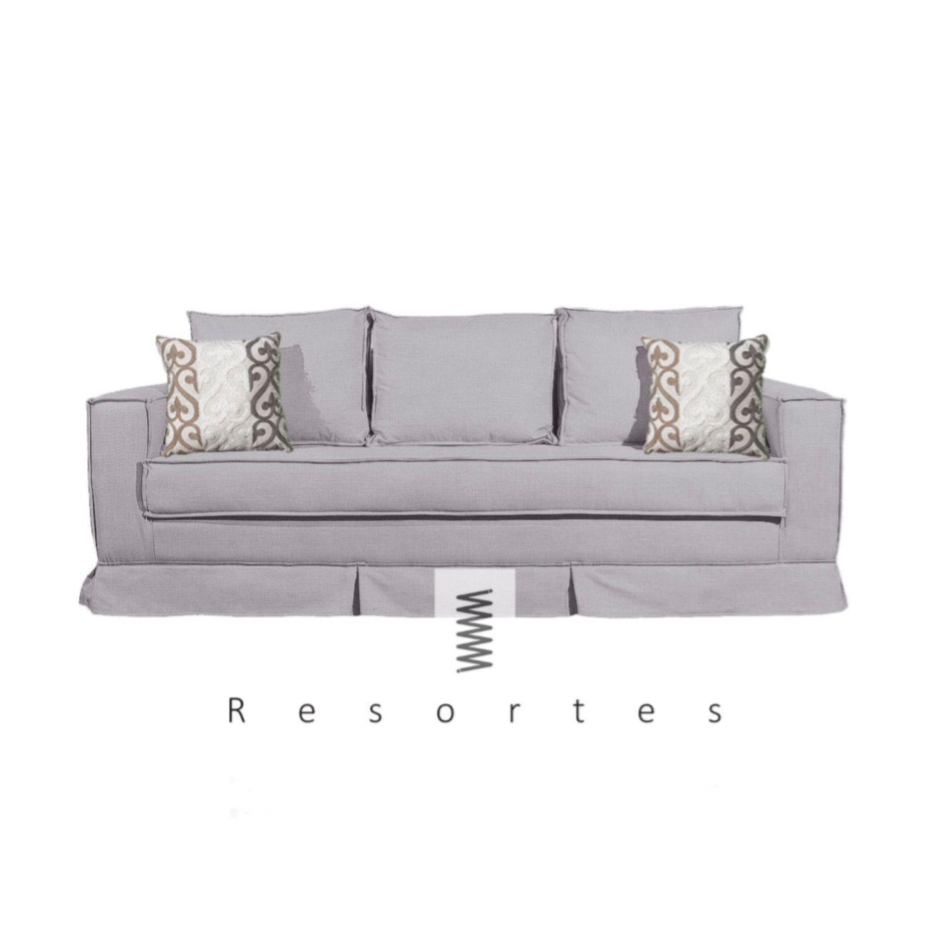 Sofa premium resortes color gris modelo Milano-1