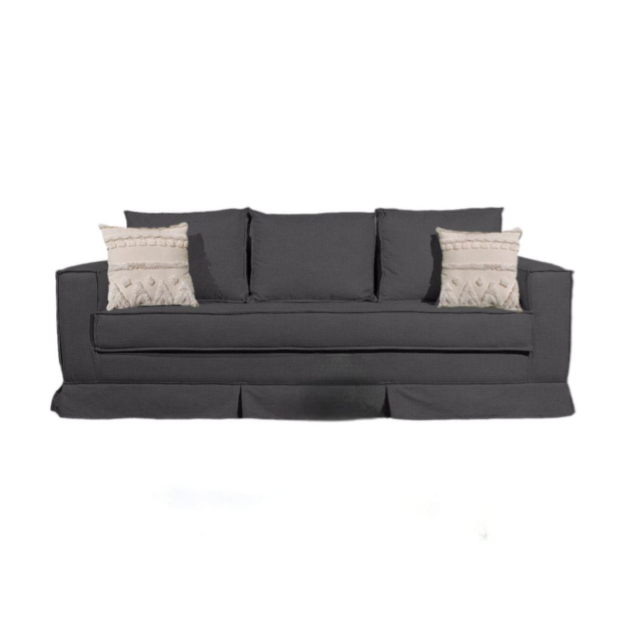 Sofa con resortes  color grafito modelo Milano -0