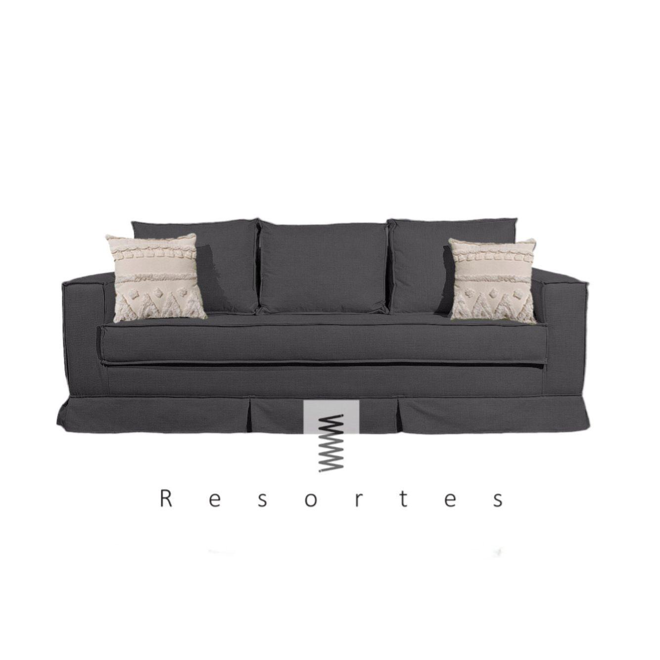 Sofa con resortes  color grafito modelo Milano -1