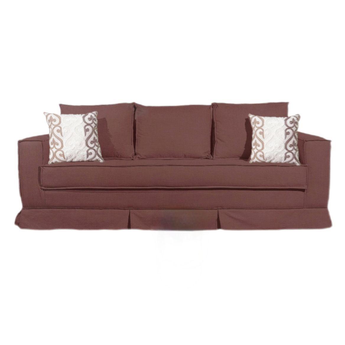 Sofá 3 cuerpos Siena café con resortes pocket spring usa-0