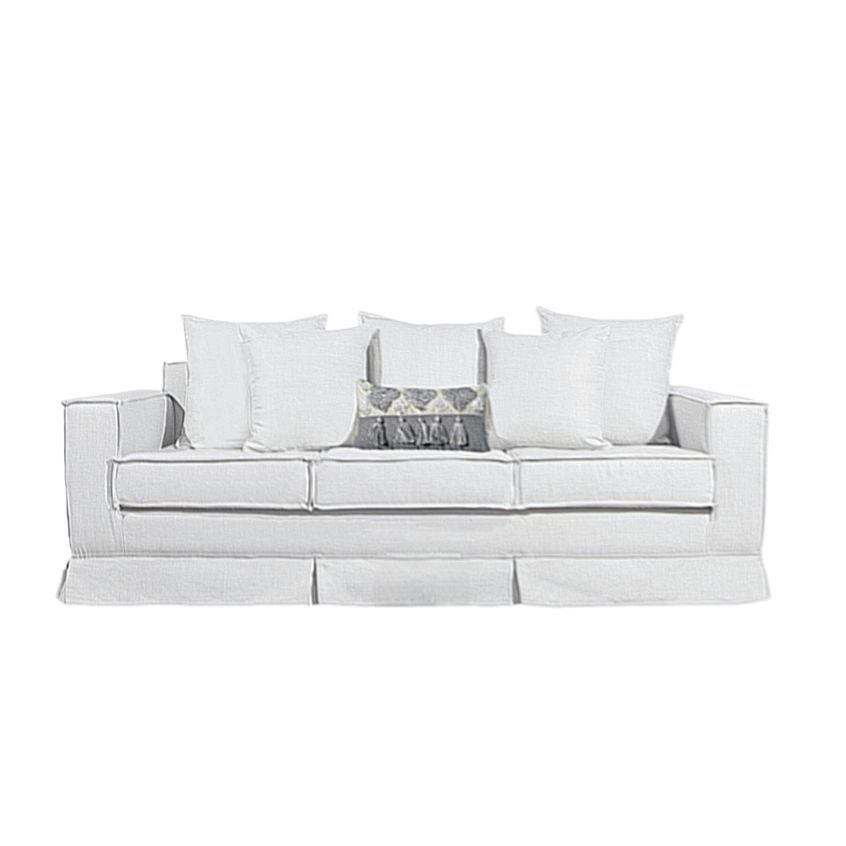 Sofá 3 cuerpos Sahara Blanco con resortes pocket-0