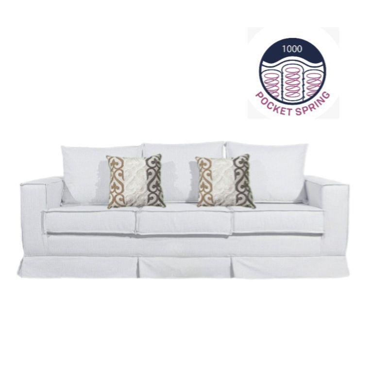 Sofa Pompeya blanco con resortes -1