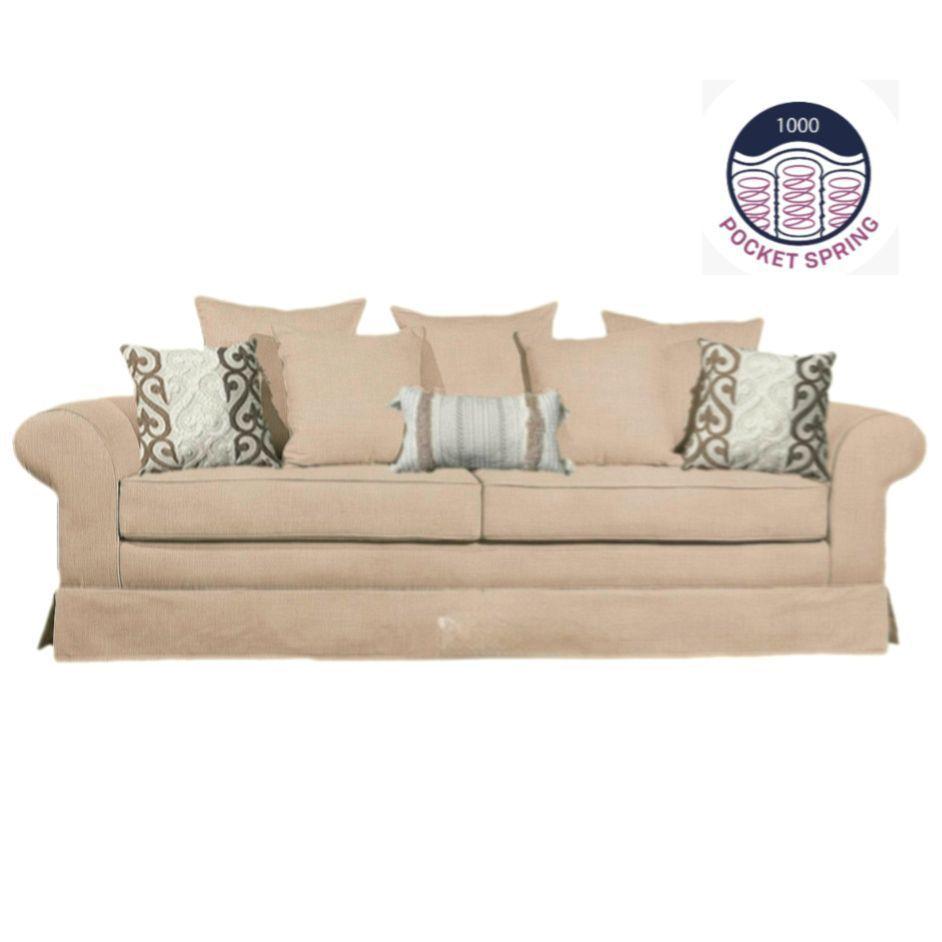 Sofa  Mambo premium con resortes  pocket  color beige  modelo  Mambo-1