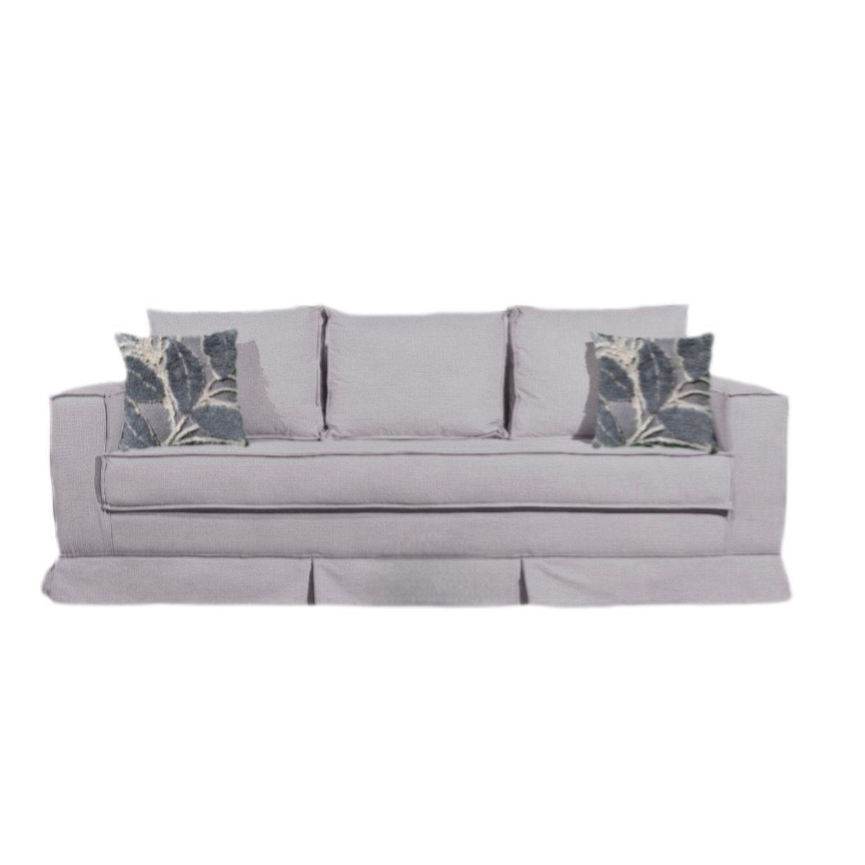 Sofá 3 cuerpos Siena gris  con resortes pocket spring-0