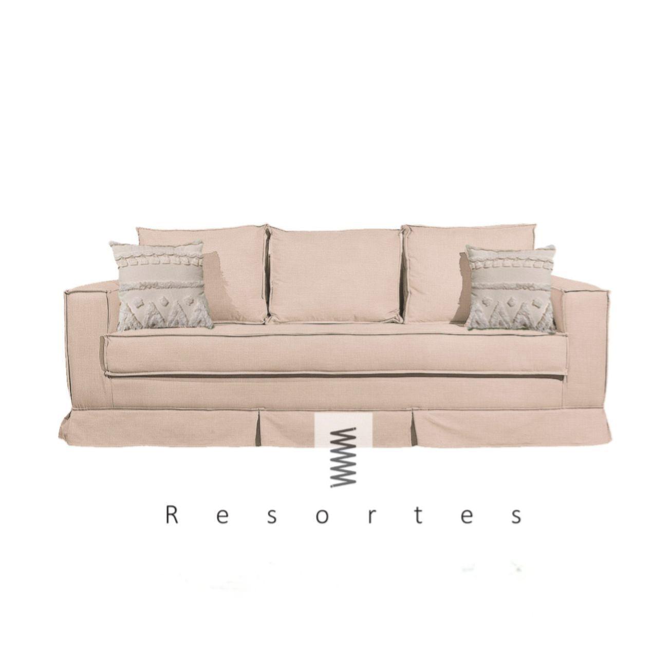 Sofa premium resortes  color beige modelo Milano-1