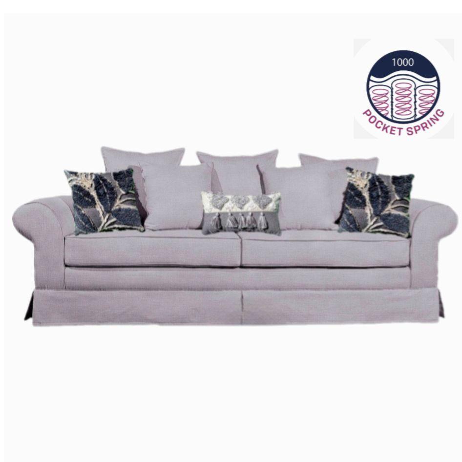 Sofa Mambo premium resorte pocket  color gris modelo Mambo-1