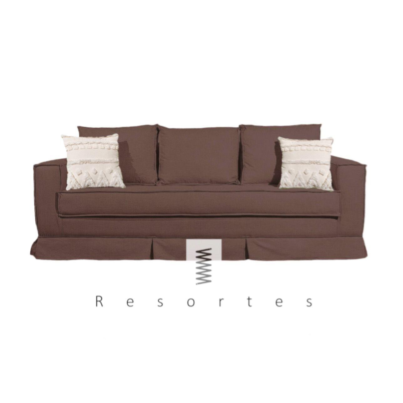 SOFA PREMIUN CON RESORTES PARA LIVING  COLOR CAFÉ MODELO MILANO -1