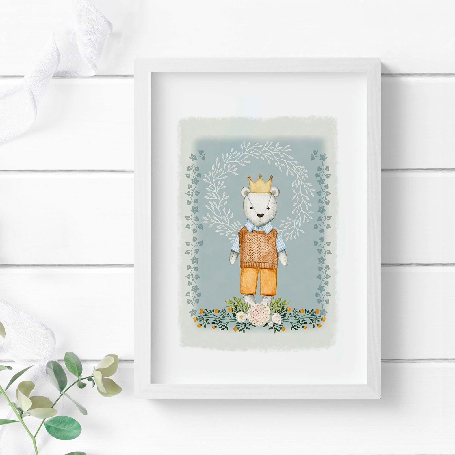 Duo de Cuadros "Botanical Friends" tonos celestes-3